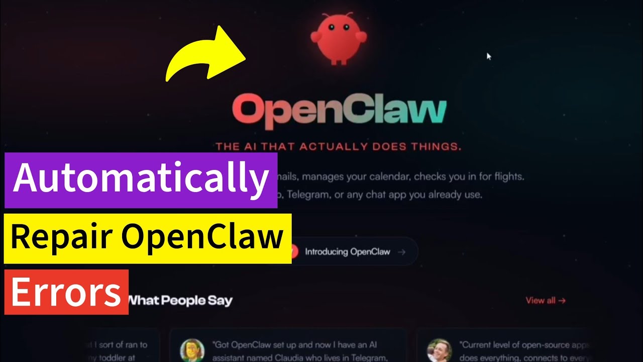 OpenClaw | How to Automatically Repair OpenClaw Errors | ClawdBot, MoltBot