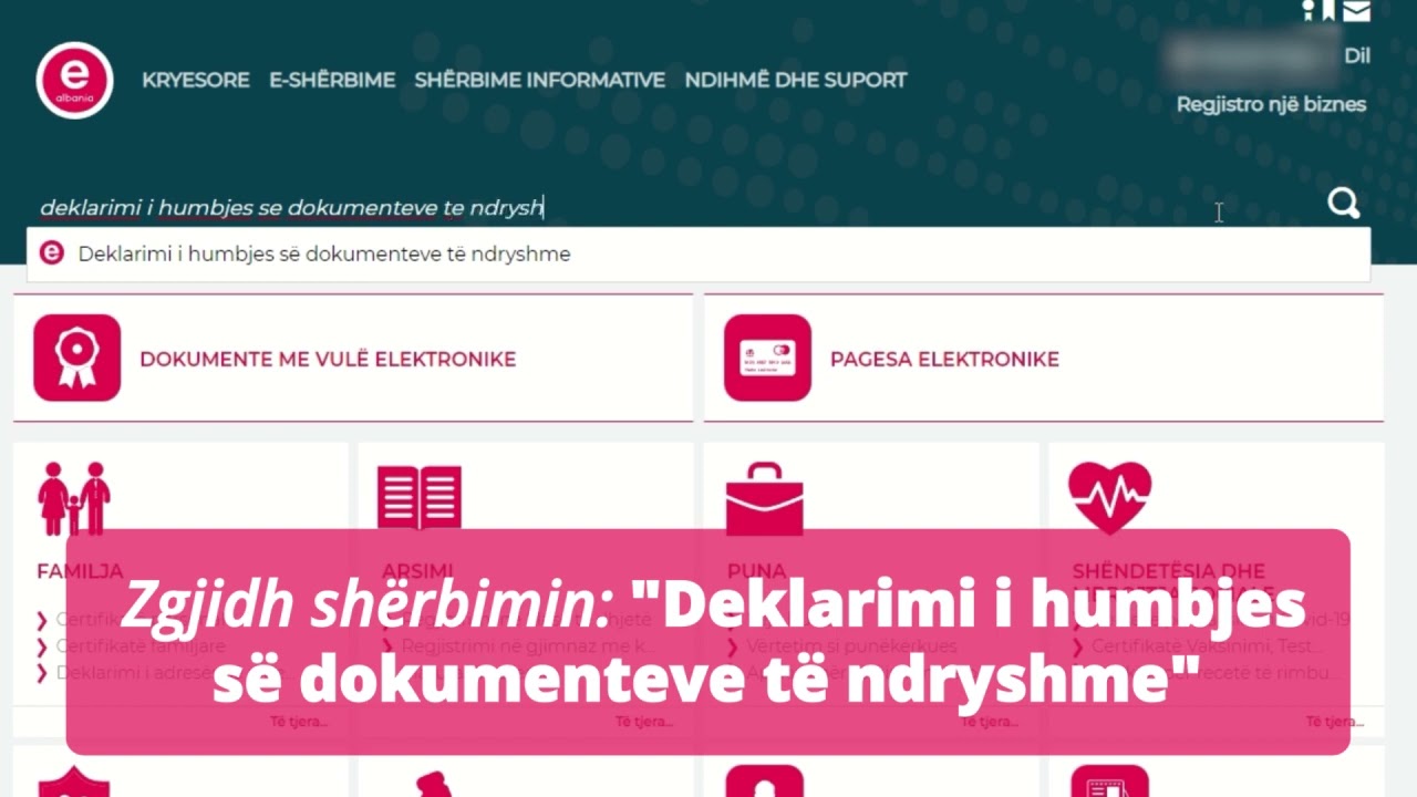 Deklarimi i humbjes se dokumenteve te ndryshme youtube