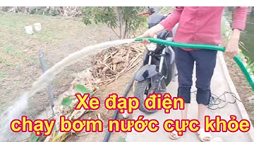 Chạy bơm nước bằng xe đạp điện như thế nào ? Mẫu bơm nước chạy điện ắc quy giá rẻ - cực khỏe