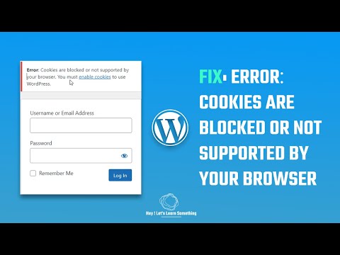 WordPress error cookies are blocked