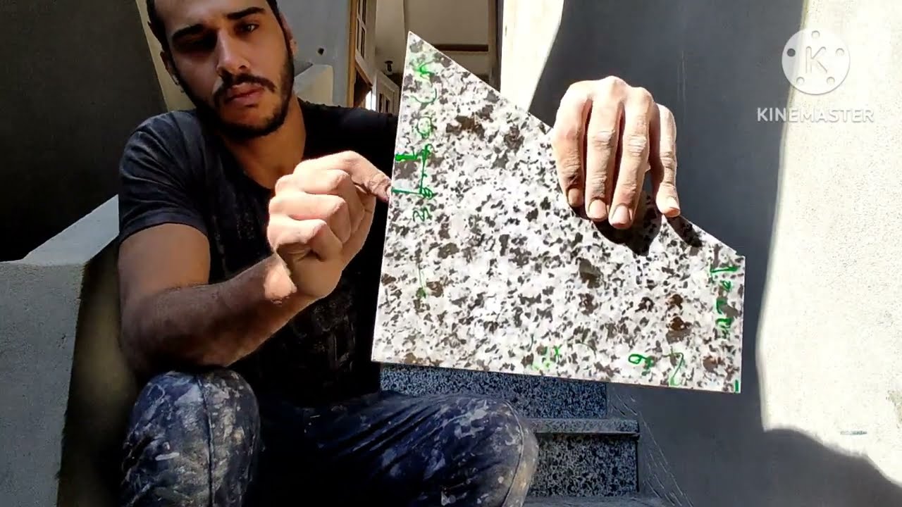 وزرة سلم | تقطيع وزرة سلم مائلة | وزرة سلم سيراميك سمبوكسة