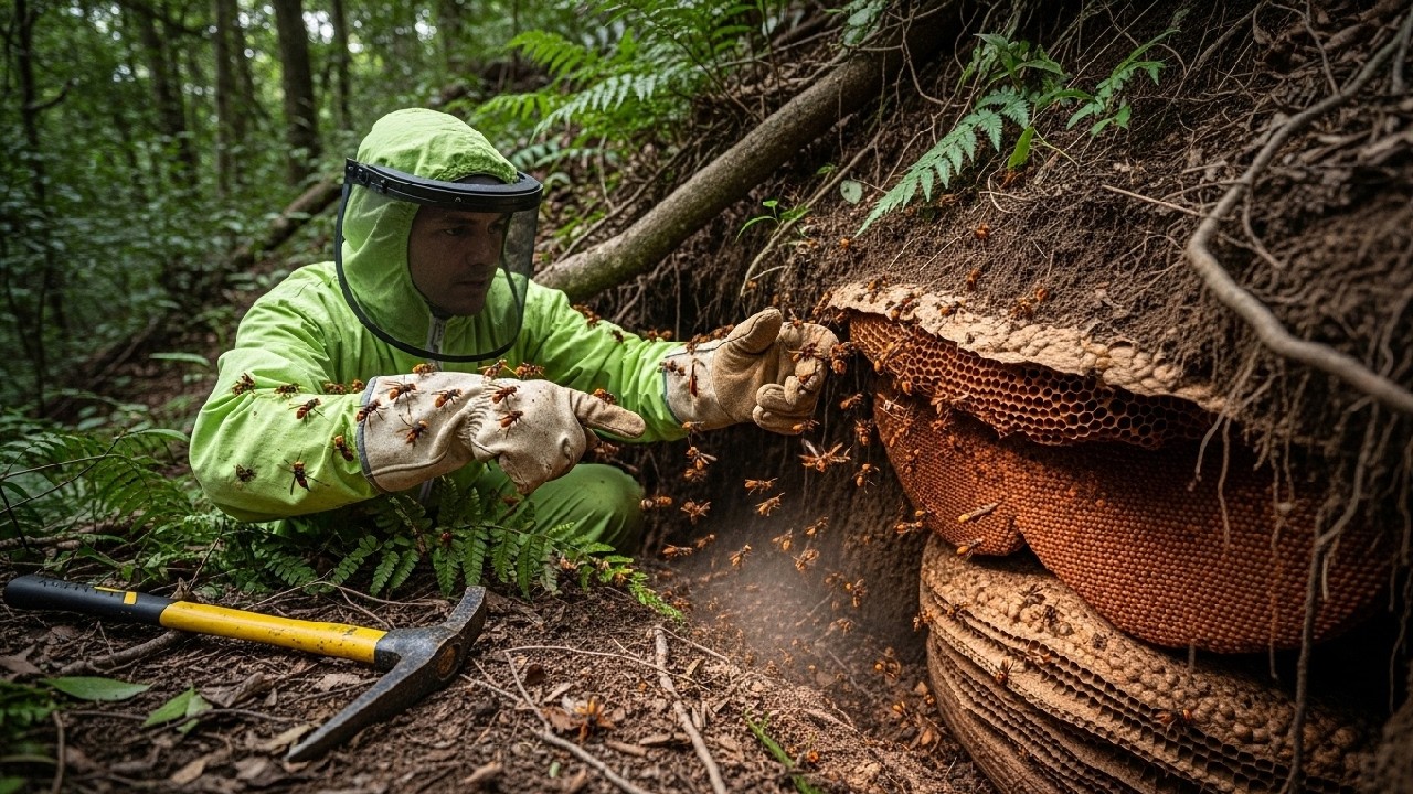 Giant Hornet Nest  Beneath the Earth Controlled Extraction Success   