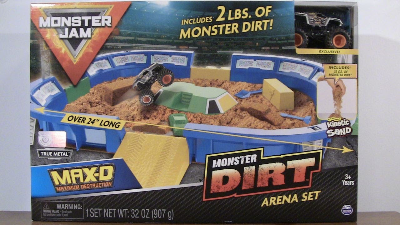 Promo Monster Jam Monster Dirt Set Arena Max-d Kinetic Sand Diskon