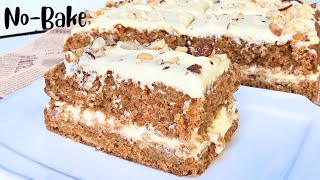 Easy NOBAKE Carrot Cake Recipe CARROT CAKE with Cream Cheese Frosting