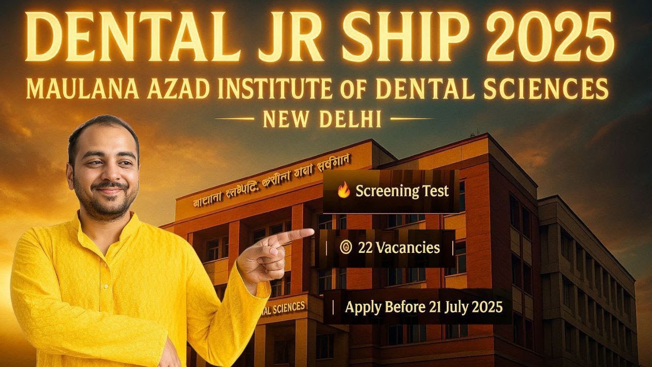 MAIDS Junior Resident (Dental) 2025 – Admit Card, Screening & Interview Prep (LIVE)