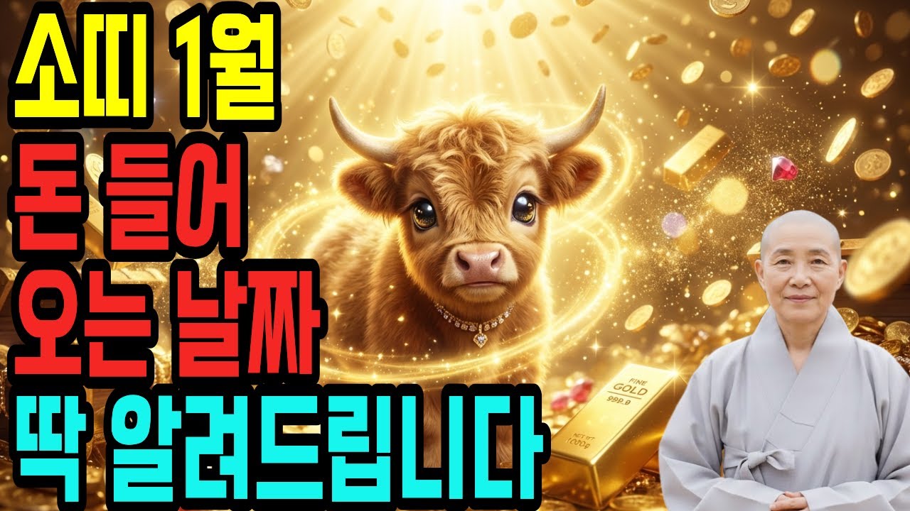 소띠 1월 운세꼭 보세요ㅣ아무도 안 알려주는 돈 들어오는 날짜ㅣ49년 61년 73년생 필수 시청
