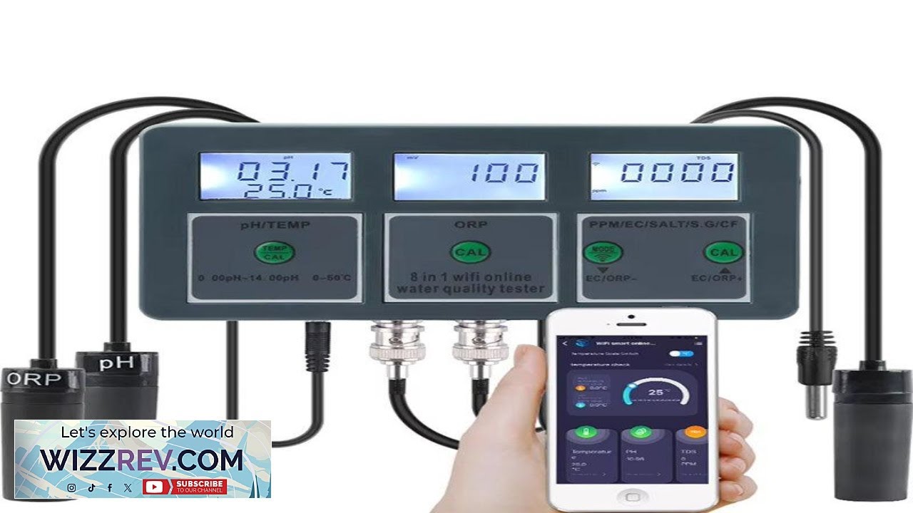 8 в 1 Tuya WiFi Smart PH Meter Data Logger Temp TDS