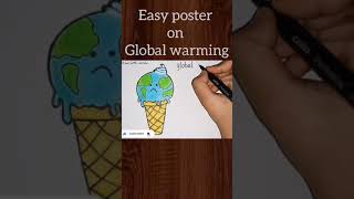 Global warming poster/Drawing | Easy poster on Climate change | Visit our channel for full tutorial