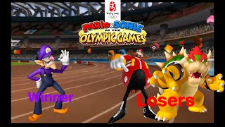 Mario & Sonic At The Olympic Games Dr. Eggman & Bowser Loses To Waluigi In 400M