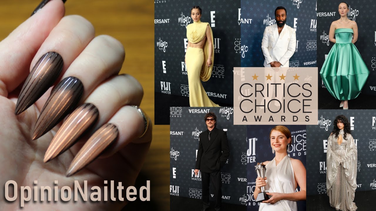 Mocha Frosted Glass Nails + Critics Choice Red Carpet | OpinioNailted
