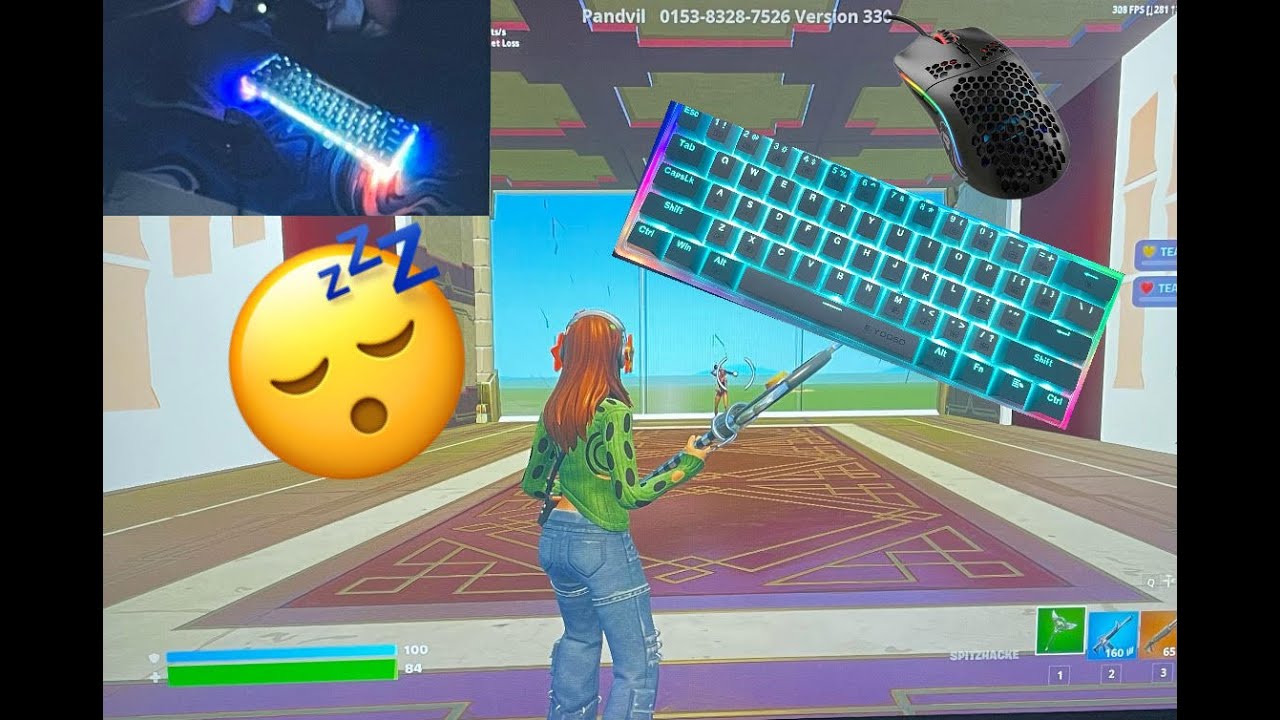 ASMR keyboard🏆Chill and sleep😴come back🤛1vs1 Box fight🥊Handcam🖐🏼 Fortnite Gameplay✨