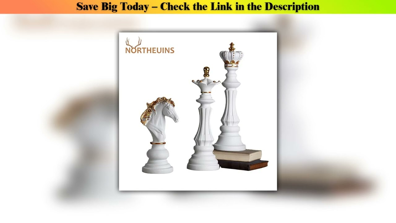 Editor’s Choice NORTHEUINS Resin Chess Pieces Board Games Accessories Retro Aesthetic Room Decor fo