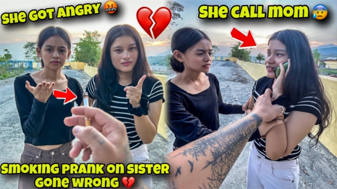 Smoking prank on sister gone wrong 💔 | she call mom😰 she got angry🤬