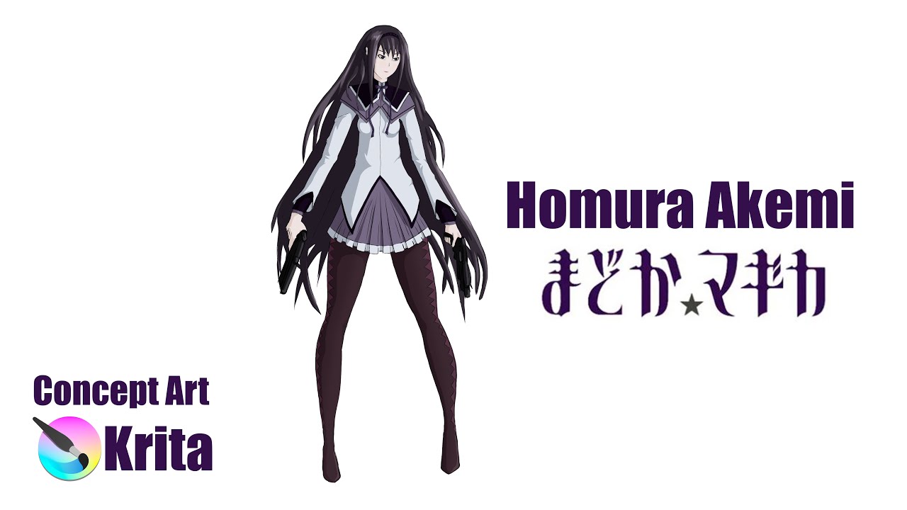 Concept Art Homura Akemi: Mahou Shoujo Madoka Magica | ivanart - YouTube