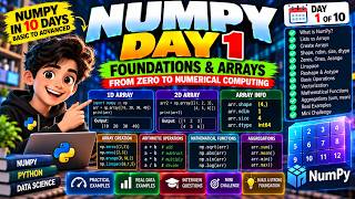 NumPy Tutorial for Beginners | Day 1: Arrays, Data Types & Basic Operations