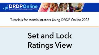 Set and Lock Ratings View in DRDP Online