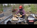 #277 Oregon Kinetic Commercial Wood Splitter. Working the log pile. Kubota B2601 compact tractor.