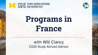 CGIS Programs in France (Advising for Winter 2027)