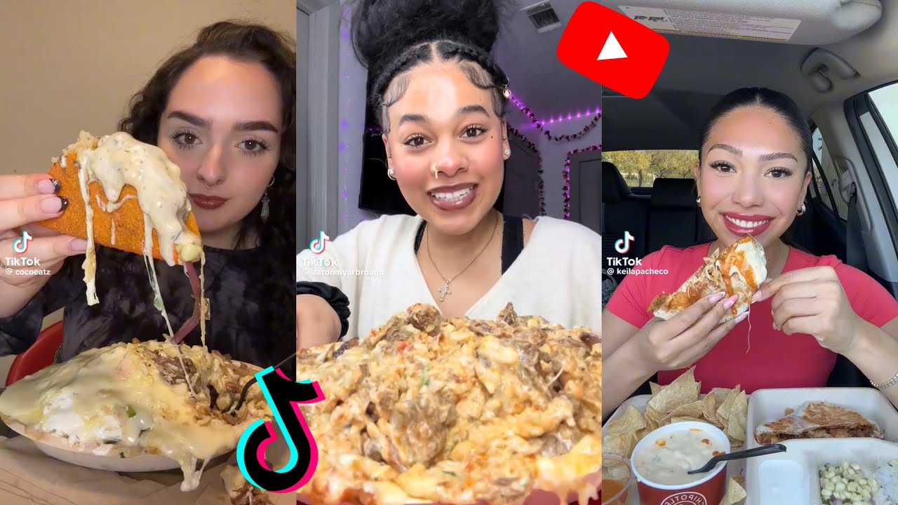 ASMR TIKTOK MUKBANG COMPILATION #3 || CHIPOTLE 