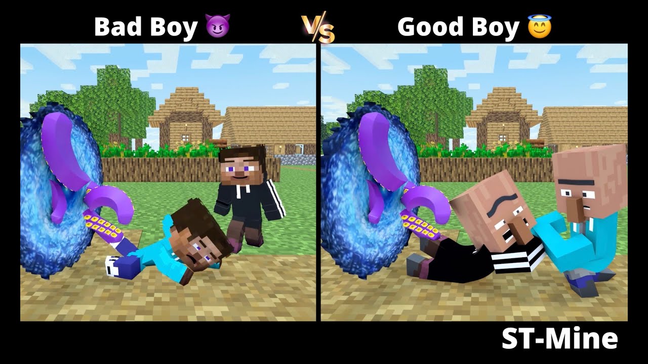 Baby Steve VS Bad Villager #shorts @ST-Mine