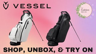 Vessel | Player IV Pro Stand Golf Bag (Pebbled White & Black) 14 Way | The Fashion Try On