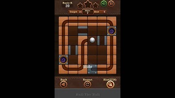 Roll The Ball Slide Puzzle 2 - Moves Basic K Level 20 Walkthrough