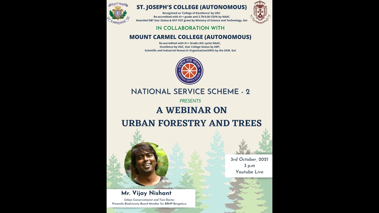 Webinar on Urban Forestry and Trees (In Collaboration with Mount Carmel College)