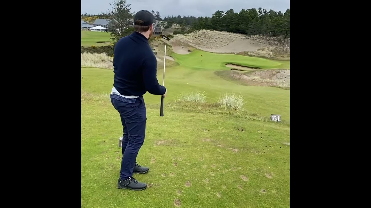 Putting from the tee box.