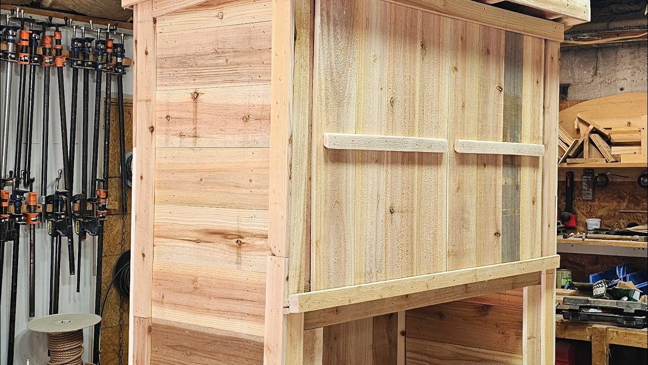 Outdoor cedar TV cabinet 