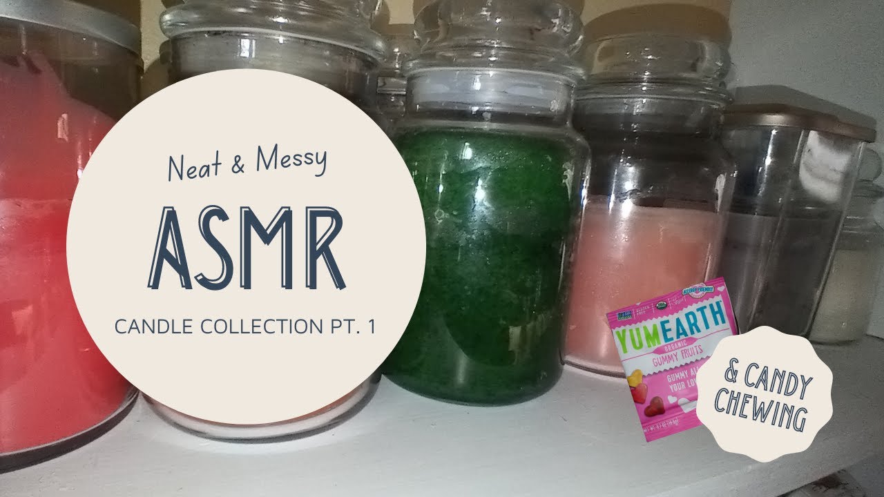 ASMR | Candle Collection & Candy | Lid Sounds / Tapping / Light Chewing * No Talking * NEW MIC