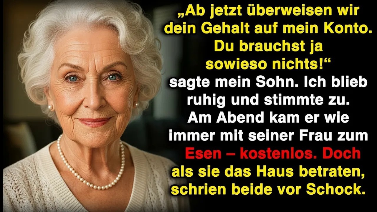 An einem ganz gewöhnlichen Donnerstag forderte mein Sohn: „Ab nächstem Monat überweist du mir dein gesamtes Gehalt. Ich verwalte alles.“ Ich nickte, weil ich nie Nein sagen konnte. Eine Woche...