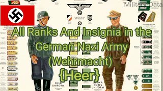 All Ranks in the German Nazi Army (Wehrmacht) (Heer) and German Field Marshals