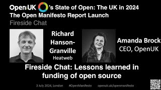 Famous Fireside Chat "Lessons learned in funding of open source" Richard Hanson-Granville, Amanda Brock Profile