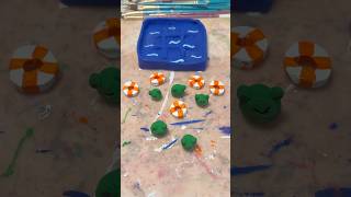 Pool tic-tac-toe board #viralvideo #tictactoe #diy #shorts #fyp #frogs #pool #clayart #poolfloat