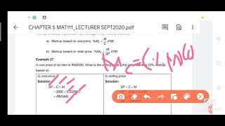 MAT111 CHAPTER 5 : Markup