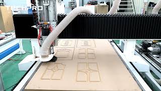 Techpro Atc Wood Cnc Router Tpm1325C With Rotary Device Working Video