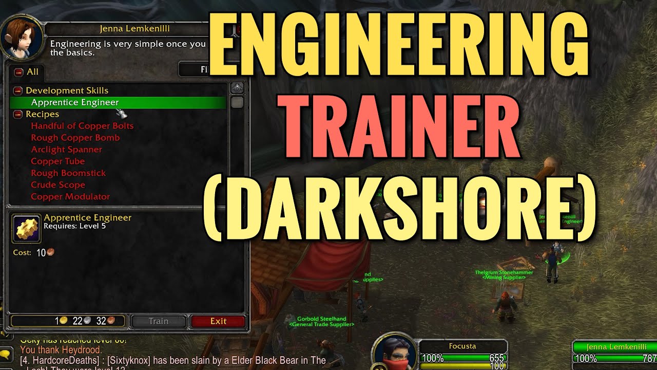Darkshore Engineering Trainer (WoW Classic)