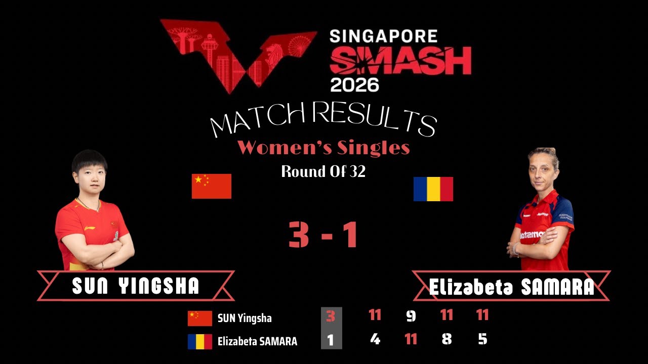 SGP SMASH 2026 | WS - R32 | SUN Yingsha🦈 - Elizabeta SAMARA