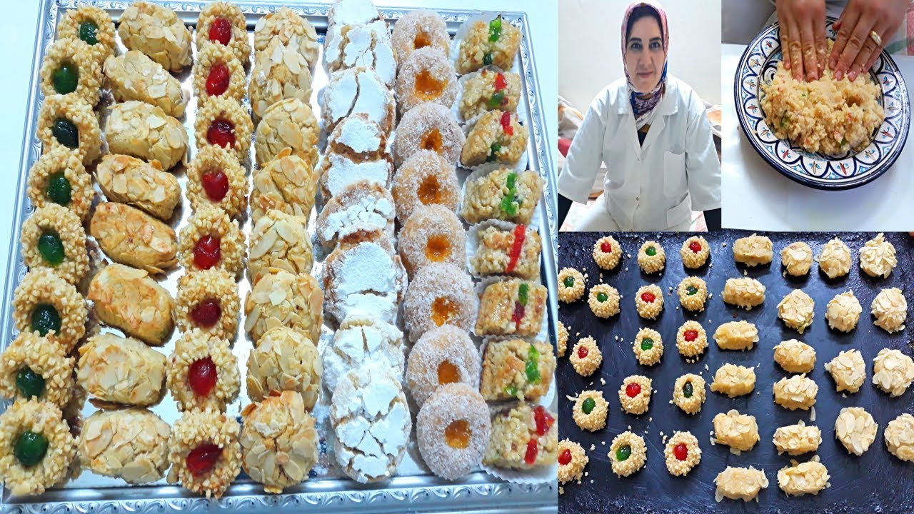 تشكيلة من حلويات 2021 بعجينة اللوز🍥 - بلاطو حلويات اللوز  بدون طوابع