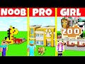 Minecraft Battle: NOOB vs PRO vs GIRL: ZOO BUILD HOUSE CHALLENGE / Minecraft Animation