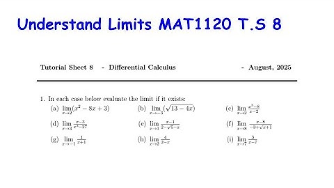 MAT1120 T S 8 Limits Made Simple