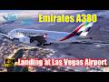 Emirates A380 Lands on Runway 26L at Las Vegas Airport [4K]