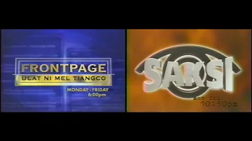 Frontpage: Ulat ni Mel Tiangco + Saksi new timeslot plug - July 15, 2002