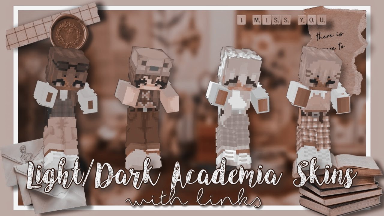 🧸ᝢ light/dark academia minecraft skins YouTube