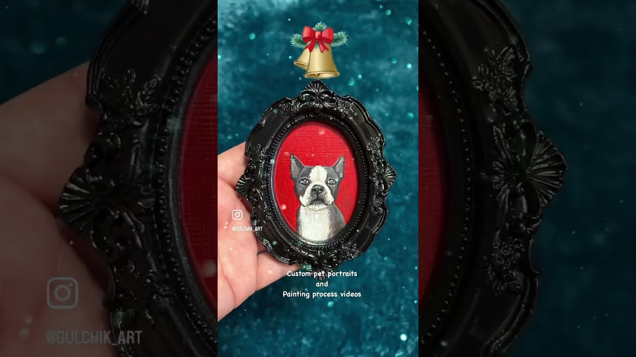 Custom dog portrait and painting process videos by Gulchik Art