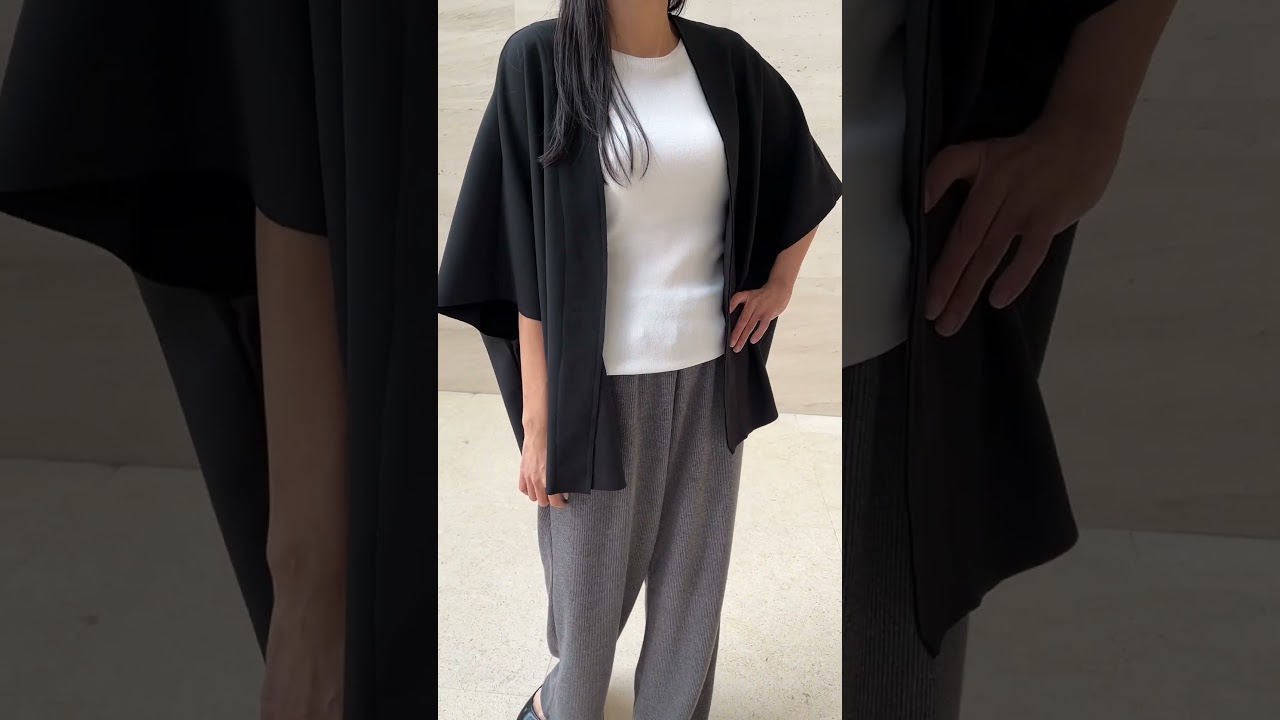 Cape Style bat Sleeves Jacket MT2407246