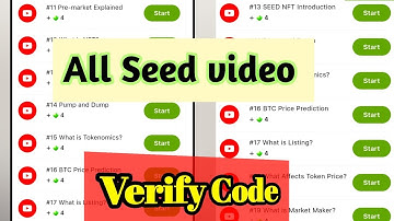 All Seed videos verify code | Seed video code | Seed all video verify code 4 December