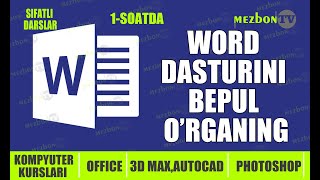 WORD DASTURINI BIR SOATDA O`RGANING (JADVALLAR BILAN ISHLASH)