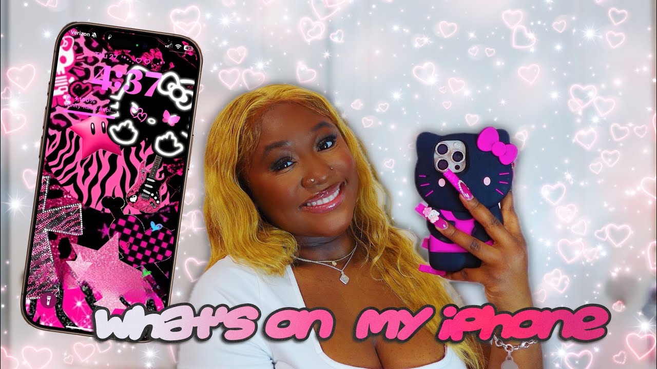 what’s on my iphone *black & pink hello kitty theme*🩷🖤✨ ft  CASEBANG