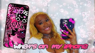 what’s on my iphone *black & pink hello kitty theme*🩷🖤✨ ft  CASEBANG